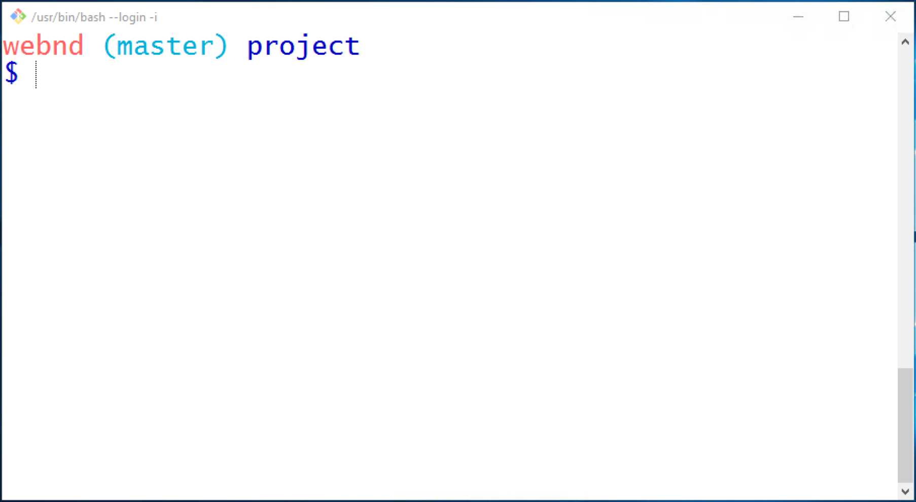 _The Command Prompt application on Windows. The Command Prompt has been configured to display version control information._